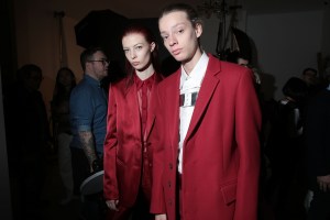 Backstage at Helmut Lang RTW Fall 2019