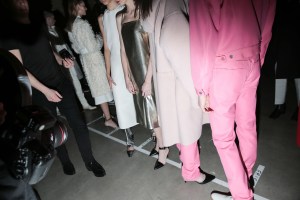 Backstage at Helmut Lang RTW Fall 2019
