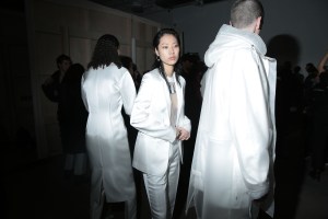 Backstage at Helmut Lang RTW Fall 2019