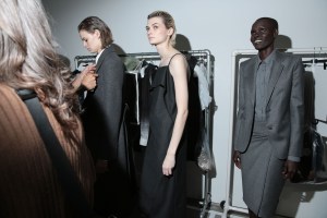Backstage at Helmut Lang RTW Fall 2019