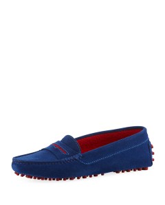 Manolo Blank Driver 2 Colbalt Blue with Red