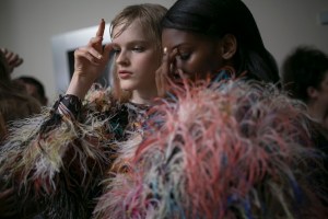 Backstage at Mary Katrantzou RTW Fall 2019