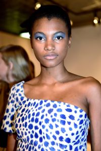 ÒCool and beautifulÓ makeup was the focus at Maryam Nassir Zadeh, said makeup artist Fara Homidi, who constructed a look comprised of periwinkle eye shadow, tight eyeliner and taupe lipstick. Ñ Alexa Tietjen