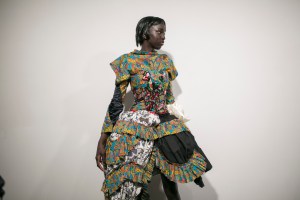 Backstage at Matty Bovan RTW Fall 2019