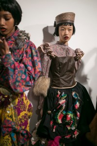 Backstage at Matty Bovan RTW Fall 2019