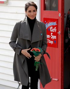 Meghan, Duchess of Sussex leaves a cafe after a meeting young people from a number of mental health projects operating in New Zealand in Wellington, New Zealand, . Prince Harry and his wife Meghan are on day 14 of their 16-day tour of Australia and the South Pacific
Britain Royals, Wellington, New Zealand - 29 Oct 2018