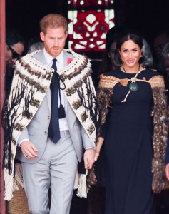Prince Harry and Meghan Duchess of Sussex visit Te Papaiouru Marae for a formal powhiri and luncheon in Rotorua, New Zealand.
Prince Harry and Meghan Duchess of Sussex tour of New Zealand - 31 Oct 2018