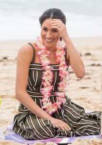 Meghan Duchess of Sussex with local surfing community group 'OneWave' on Bondi BeachPrince Harry and Meghan Duchess of Sussex tour of Australia - 18 Oct 2018Their Royal Highnesses meet the founder of OneWave, Grant Trebilco, who shares his own story of how surfing and the ocean inspired him to found OneWave and to spark conversations about mental health.