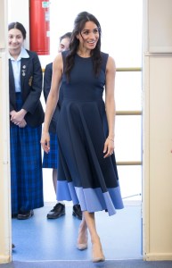 Meghan Duchess of Sussex during a visit to Macarthur Girls High School in Sydney, Australia, on day four of their Royal TourPrince Harry and Meghan Duchess of Sussex tour of Australia - 19 Oct 2018WEARING ROKSANDA SHOES BY STUART WEITZMAN