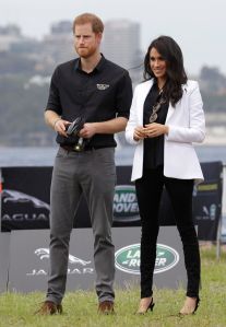 Britain's Prince Harry operates a remote control car with Meghan, Meghan Duchess of Sussex at the Invictus Games driving challenge on Cockatoo Island in Sydney, Australia,. Prince Harry and his wife Meghan are on day five of their 16-day tour of Australia and the South Pacific
Britain Royals, Sydney, Australia - 20 Oct 2018