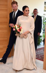 Duke and Meghan Duchess of Sussex in Morocco-Day Two. Prince Harry, Prince Harry accompanied by his wife Meghan, Meghan Duchess of Sussex, attend a Reception hosted by Thomas Reilly the British Ambassador to Morocco at the British Residence, Rabat.Prince Harry and Meghan Duchess of Sussex visit to Morocco - 24 Feb 2019Wearing Dior