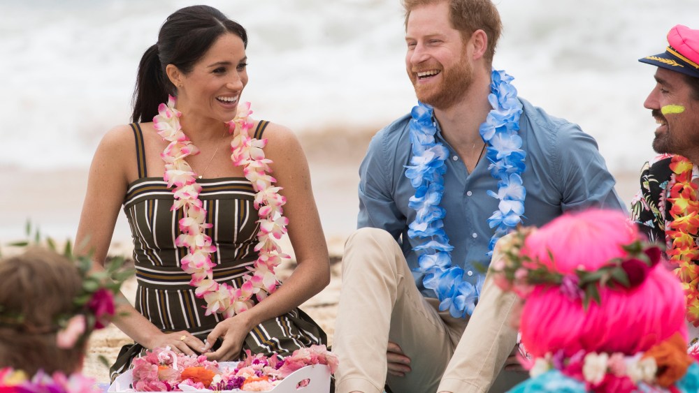 Meghan Duchess of Sussex and Prince Harry with local surfing community group 'OneWave' on Bondi BeachPrince Harry and Meghan Duchess of Sussex tour of Australia - 19 Oct 2018