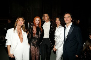 Anna Dello Russo, Mariacarla Boscono, Ghali, and Emanuele Farneti