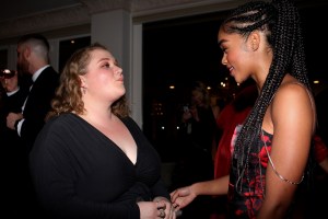 Danielle Macdonald and Laura Harrier