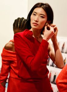 Backstage at Hellessy RTW Fall 2019