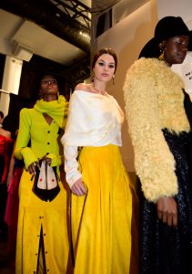 Backstage at Hellessy RTW Fall 2019
