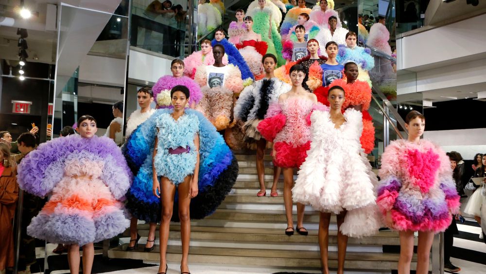 Models on the catwalkTomo Koizumi show, Runway, Fall Winter 2019, New York Fashion Week, USA - 08 Feb 2019