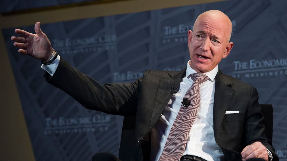 Jeff Bezos, Amazon founder and CEO, speaks at The Economic Club of Washington's Milestone Celebration in Washington, . Bezos said that he is giving $2 billion to start the Bezos Day One Fund which will open preschools in low-income neighborhoods and give money to nonprofits that helps homeless familiesJeff Bezos Charitable Fund, Washington, USA - 13 Sep 2018