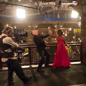 Danai Gurira on the set of "Black Panther"