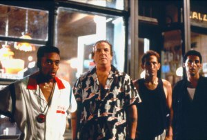 Spike Lee, Danny Aiello, Richard Edson and John Turturro
in "Do The Right Thing"