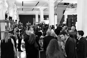 The scene at the Saks floor reopening.