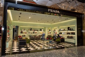 The prominent Prada shop.