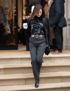 Camilla Belle street style at New York Fashion Week Women's Fall 2019