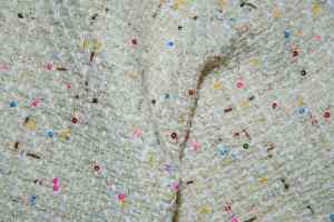 White tweed with sequins from German mill Hemmers Itex Textil.