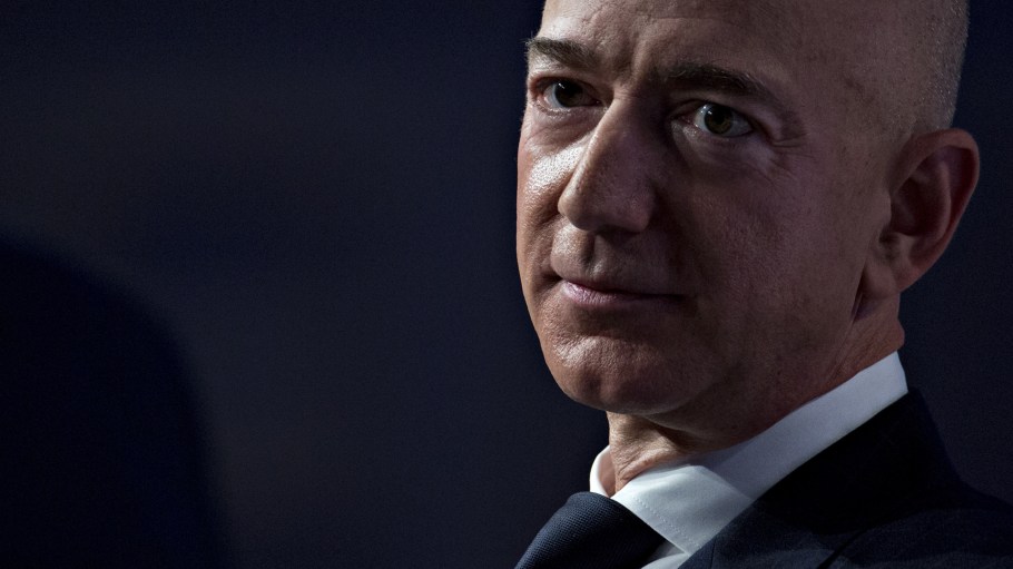 Jeff Bezos, founder and chief executive officer of Amazon.com Inc., listens during a discussion at the Air Force Association's Air, Space and Cyber Conference in National Harbor, Maryland, U.S.