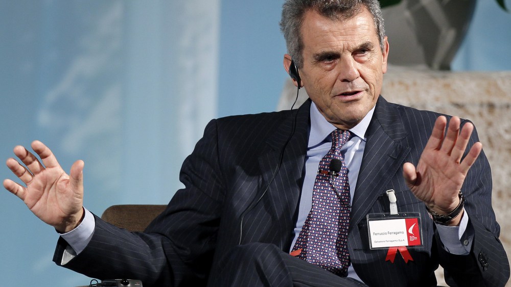 Ferruccio Ferragamo, chairman of Salvatore Ferragamo SpA, speaks at the 13th Nikkei Global Management Forum in Tokyo, Japan, on Monday, Oct. 24, 2011. The 2 day forum is organized by Nikkei Inc., IMD and Japan Center for Economic Research