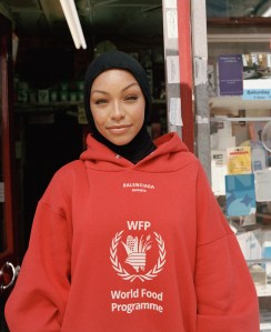 A sweatshirt, which raises money and awareness for the World Food Programme, was part of the fall 2018 collection.