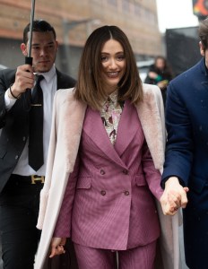 Emmy Rossum Street style at New York Fashion Week Fall 2019