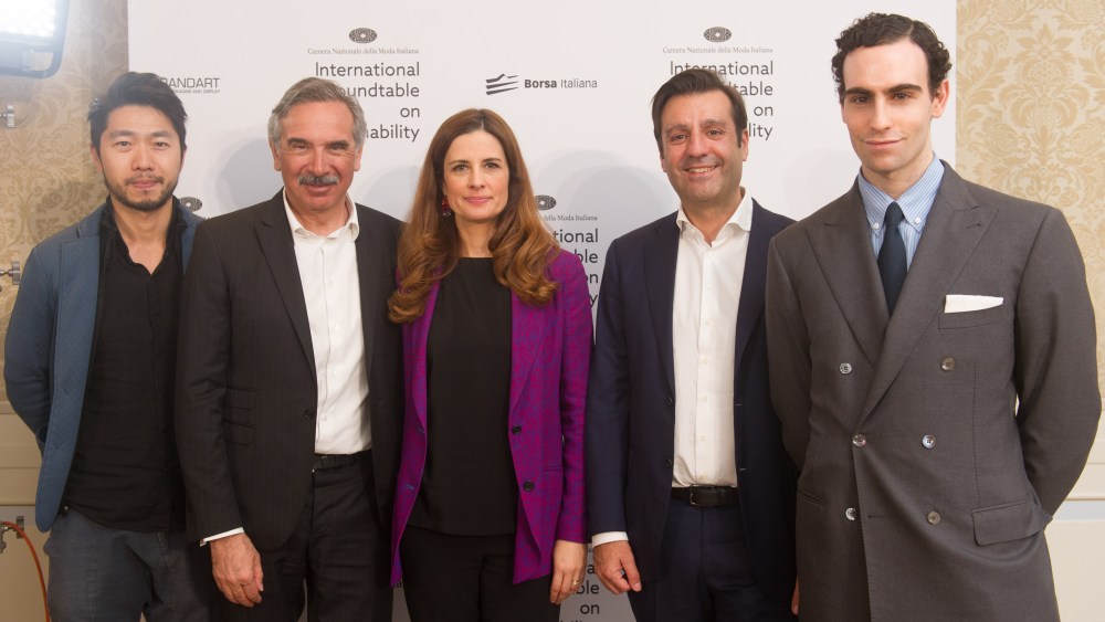 Carlo Capasa, Livia Firth, Antonio Achille and Elia Maramotti