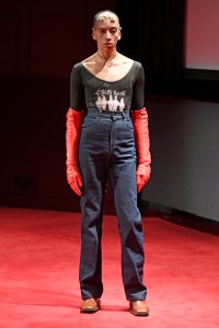 Model on the catwalk