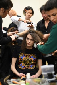 Backstage at Issey Miyake RTW Fall 2019