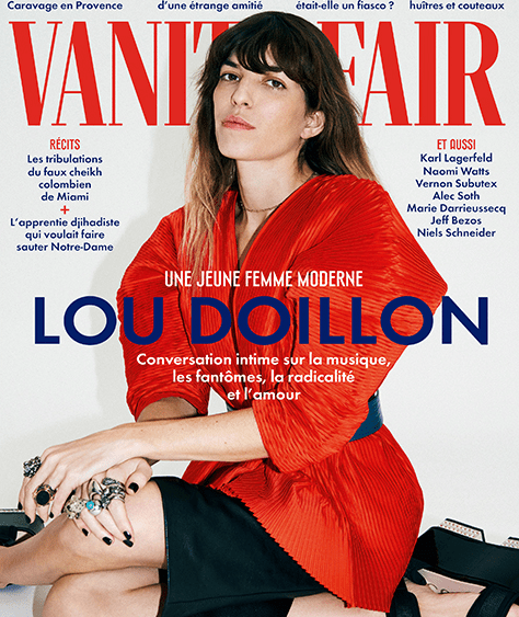 Lou Doillon fronts the cover of the April issue of Vanity Fair France