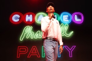 Pharrell Williams performing.