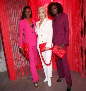 Leomie Anderson, Rita Ora and Duckie ThotEscada dinner celebrating the launch of the new Heart Bag by Rita Ora, New York, USA - 27 Mar 2019Wearing Escada