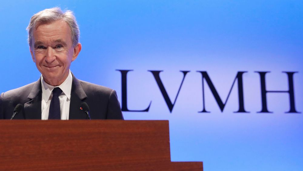 CEO of LVMH Bernard Arnault smiles as he arrives to present the group's 2018 results during a conference in ParisLVMH, Paris, France - 29 Jan 2019