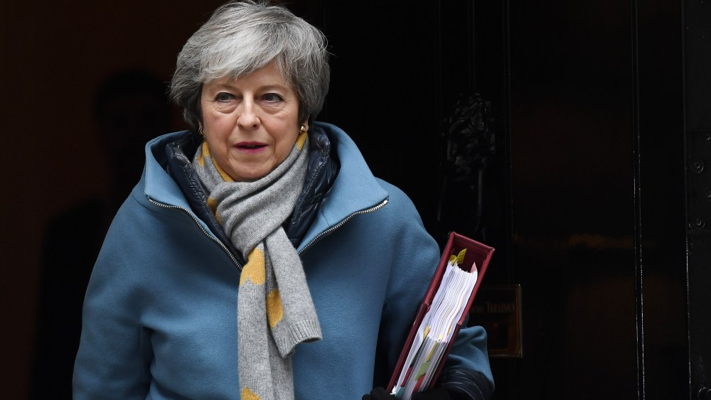 British Prime Minister Theresa May departs Downing Street for parliament after cabinet meeting in London, Britain, 13 March 2019. MPs will vote later in the parliament on whether to block the UK from leaving the EU without a deal on 29 March, after again rejecting the PM's withdrawal agreement on 12 March. The United Kingdom is officially due to leave the European Union on 29 March 2019, two years after triggering Article 50 in consequence to a referendum.Cabinet meeting in London, United Kingdom - 13 Mar 2019
