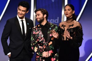 Alex Landi, Jake Borelli and Olivia Munn