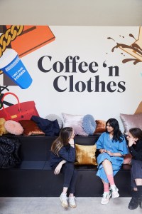 Coffee ’n Clothes’ coffee klatch area.