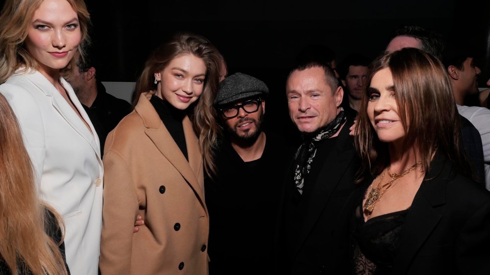 Karlie Kloss, Gigi Hadid, Tom Pecheux, and Carine Roitfeld