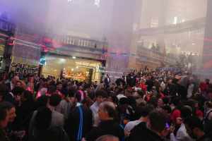 The scene at the Galeries Lafayette Champs-Élysées opening party.
