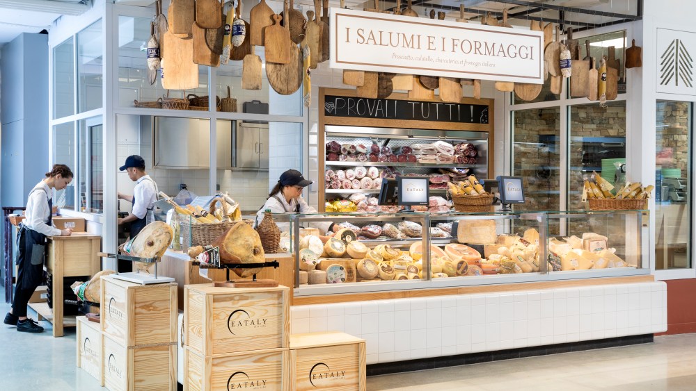 The meat and cheese counter at Eataly Paris Marais
