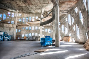Construction process of Faena Forum.
