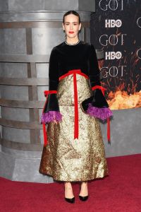 Sarah Paulson'Game of Thrones' season eight premiere, Arrivals, New York, USA - 03 Apr 2019Wearing Gucci, Shoes by Stella Luna