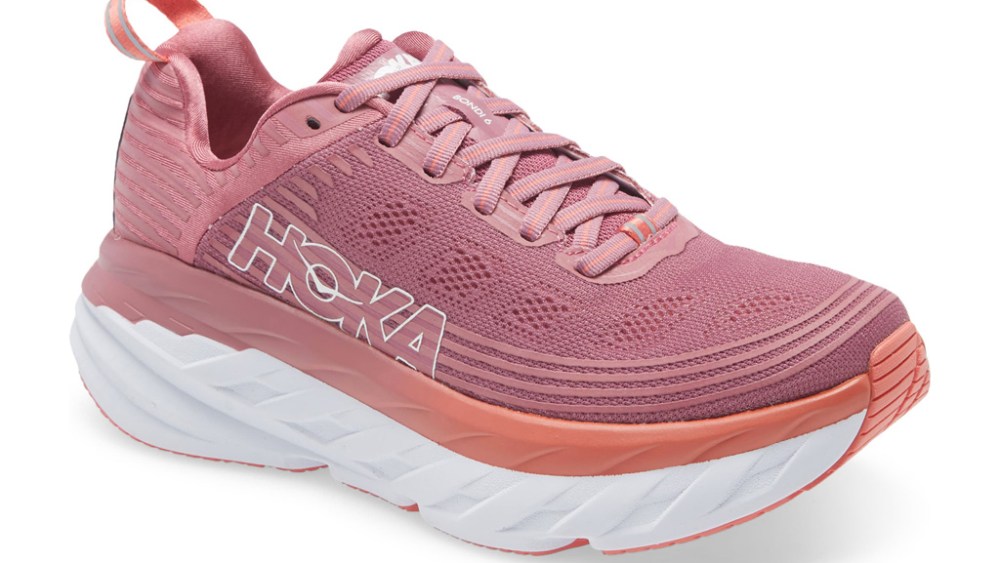 hoka one one, sneakers, pink