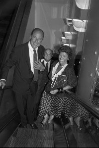 Ira Neimark, Carla Fendi and Aldo Pinto were first to ride a newly installed escalator at Bergdorf Goodman.