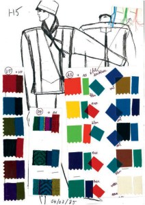 Looks and swatches from a 1985 collection.